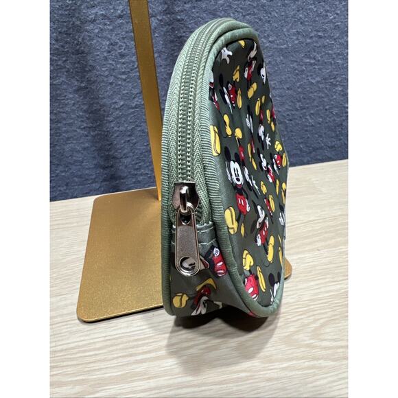 Disney Mickey Mouse Travel Make Up Bag Pouch Olive Green 7x5x2 - Picture 3 of 5